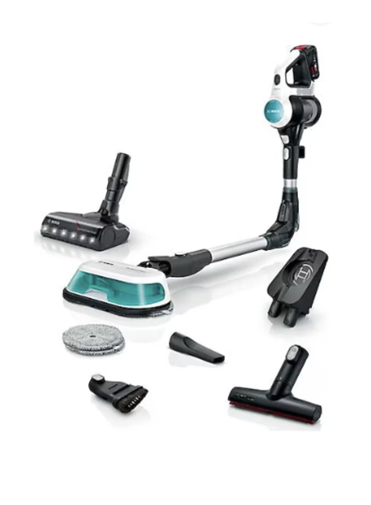 Bosch BCS71HYG1 Unlimited 7 ProHygienic Aqua White Şarjlı Dikey Süpürge Beyaz